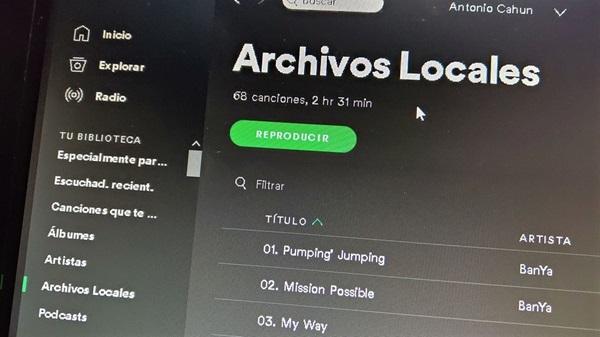 Spotify Subir archivos de audio