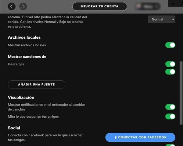 Subir archivos de audio Spotify APK